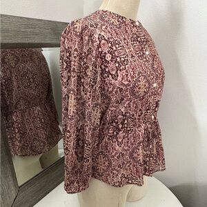 Madewell kaleidoscope pattern top with drawstrings